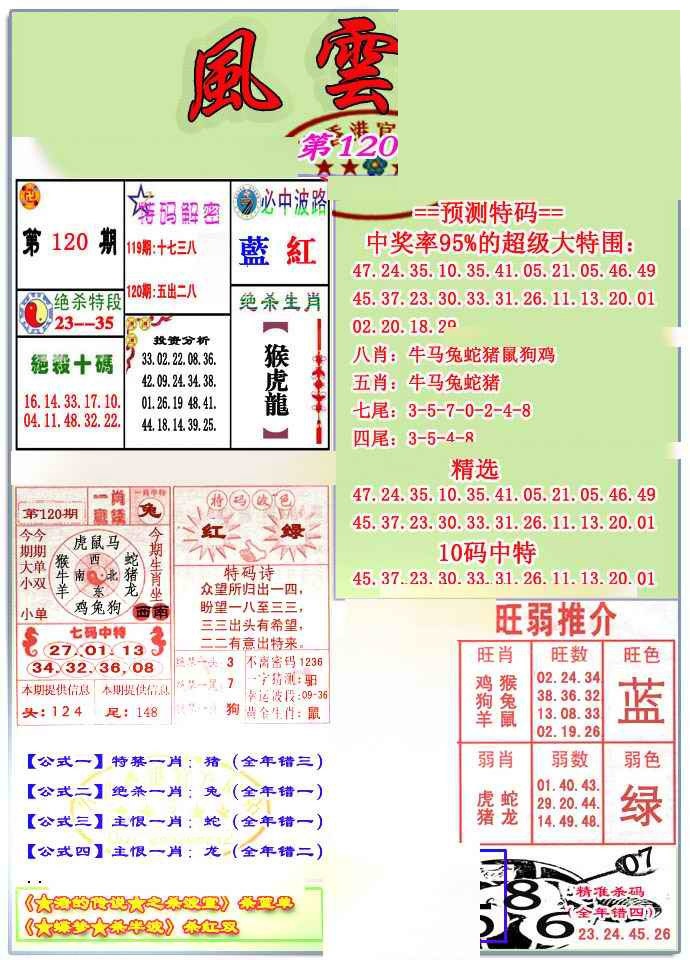 六合彩120期风云榜