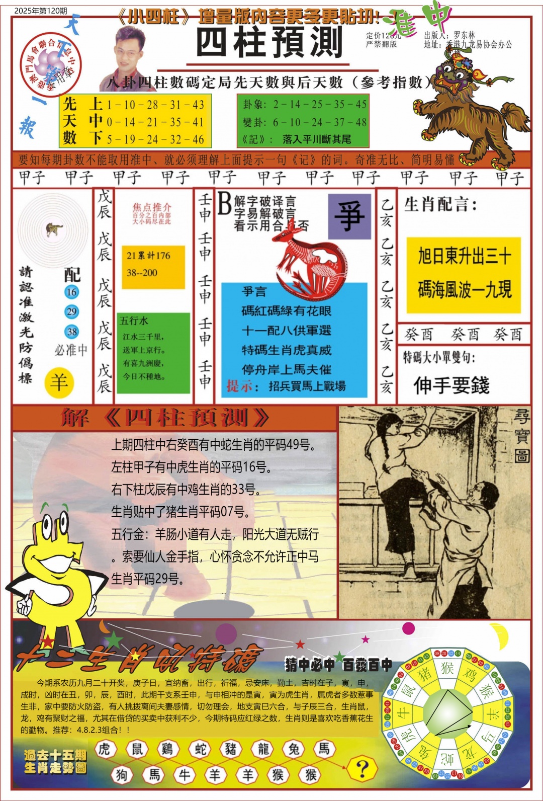 六合彩120期中四柱预测A