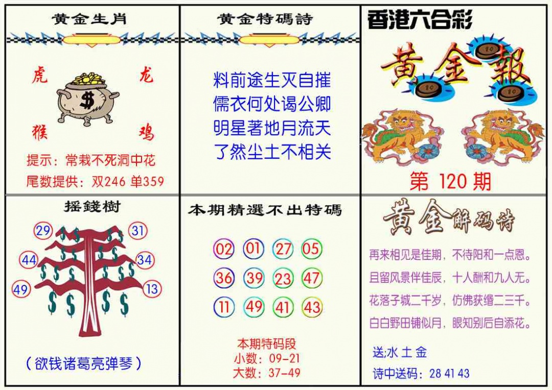 六合彩120期黄金报