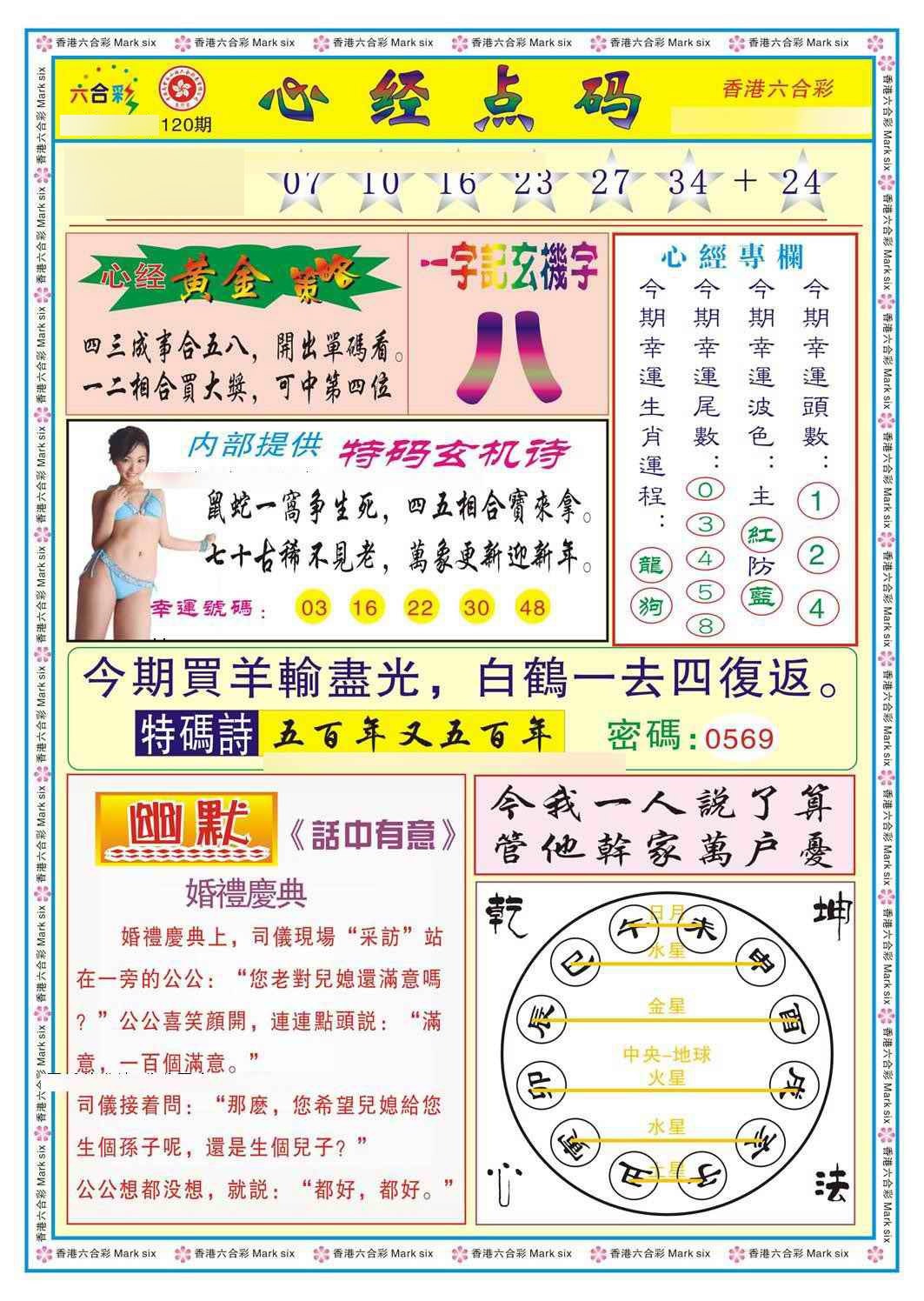 六合彩120期心经点码b（新图）