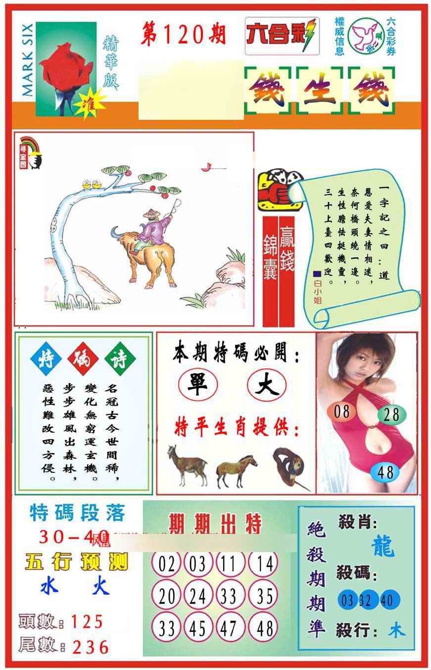 六合彩120期马经钱生钱(新图推荐)
