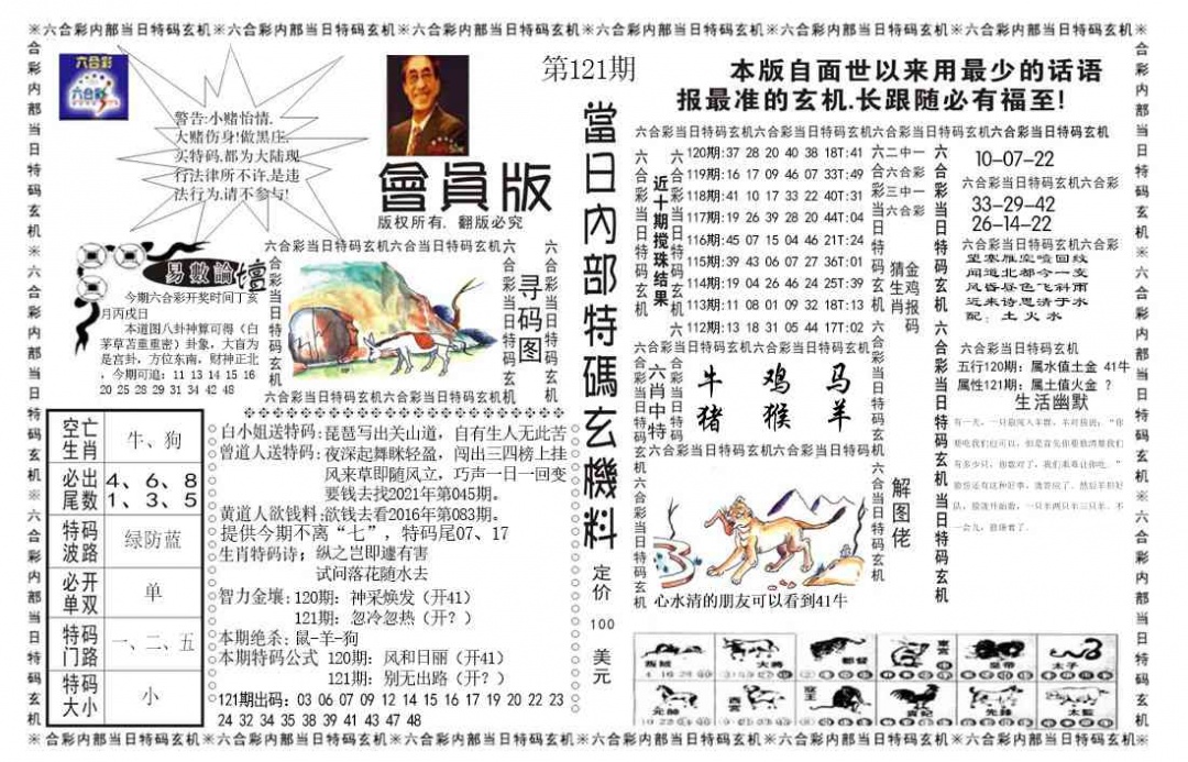 六合彩121期当日特码玄机报