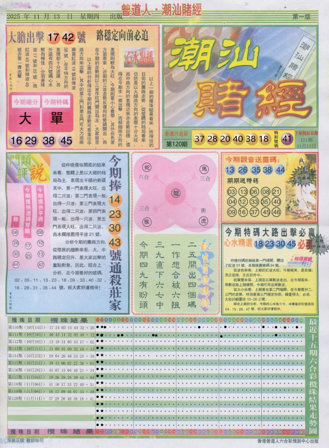 六合彩121期潮汕赌经A