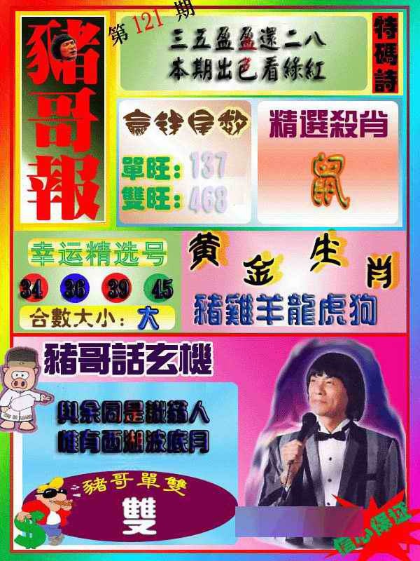 六合彩121期猪哥报