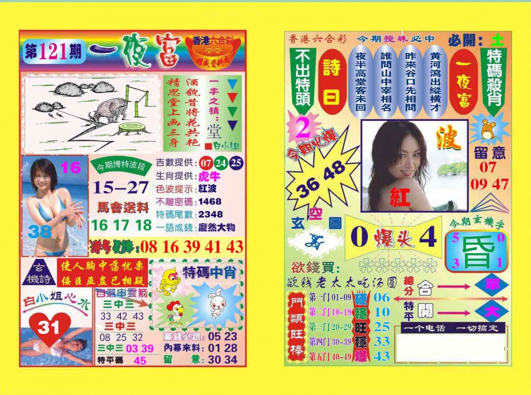 六合彩121期一夜富