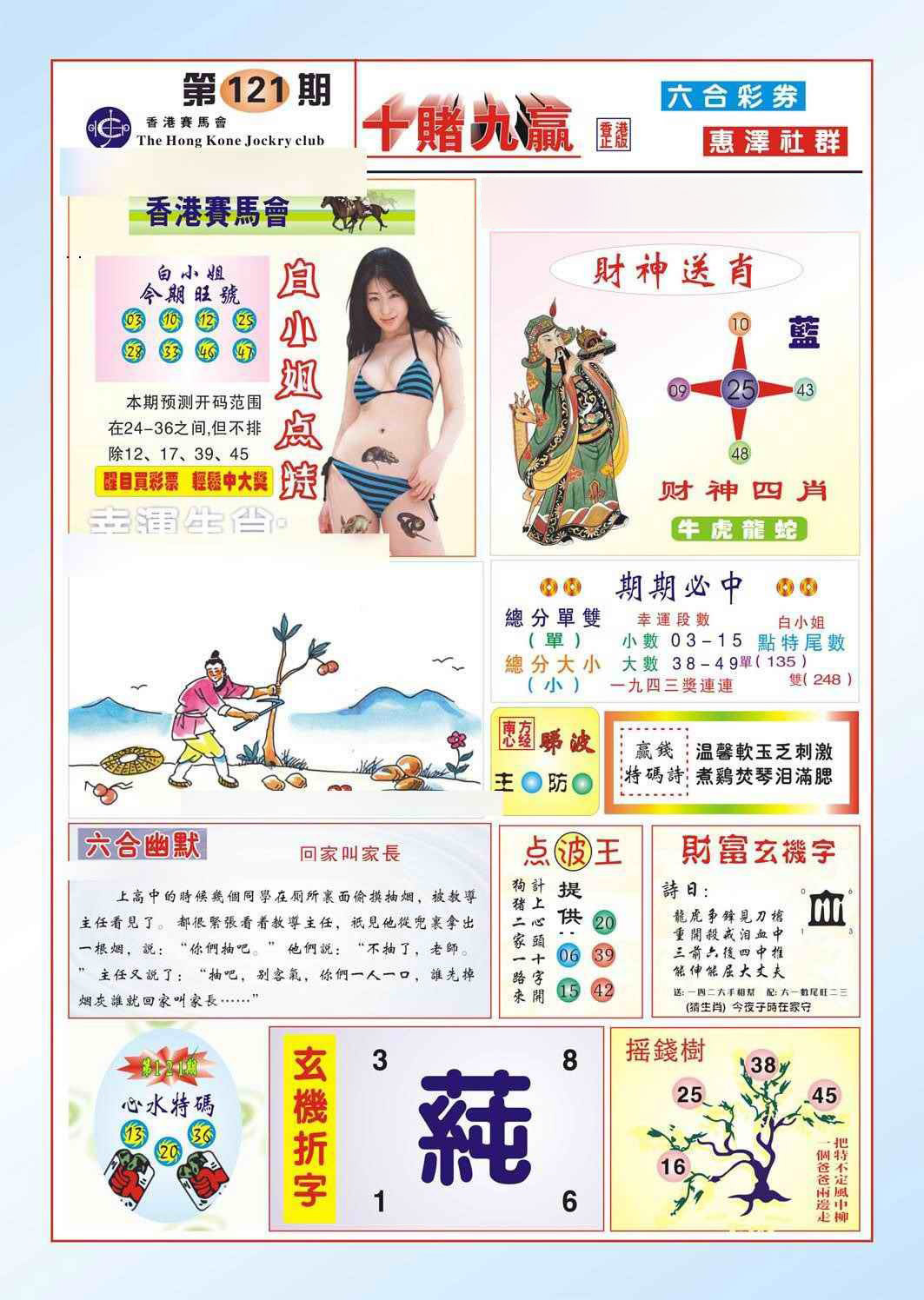 六合彩121期十赌九羸（新图）