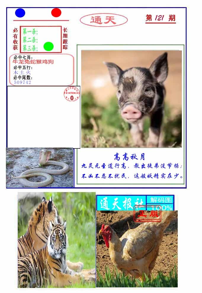 六合彩121期通天杀波图2