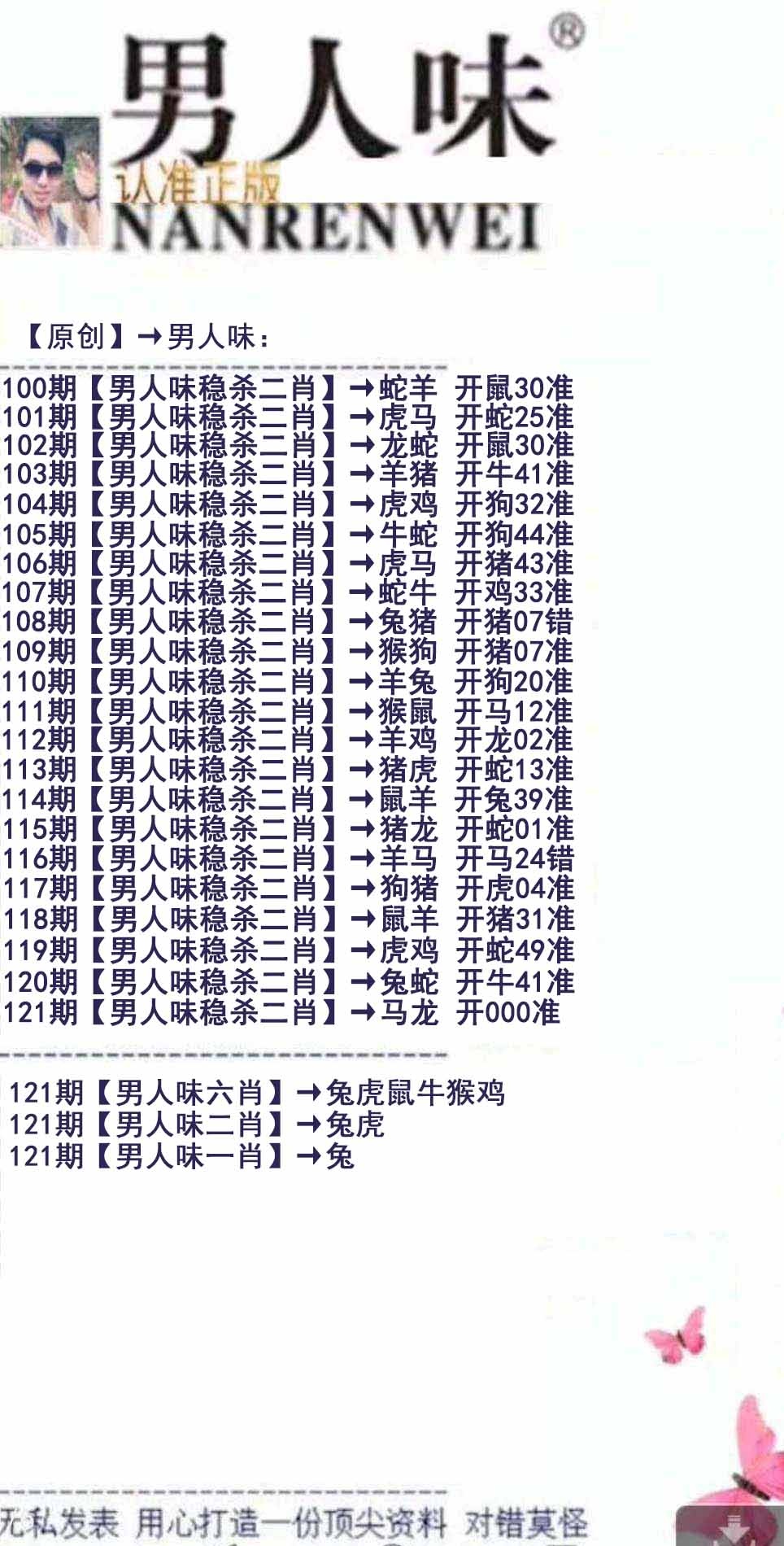 六合彩121期男人味