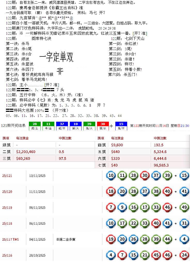 六合彩122期特新五鬼B