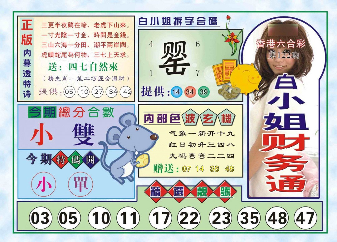 六合彩122期白小姐财务通(新图)