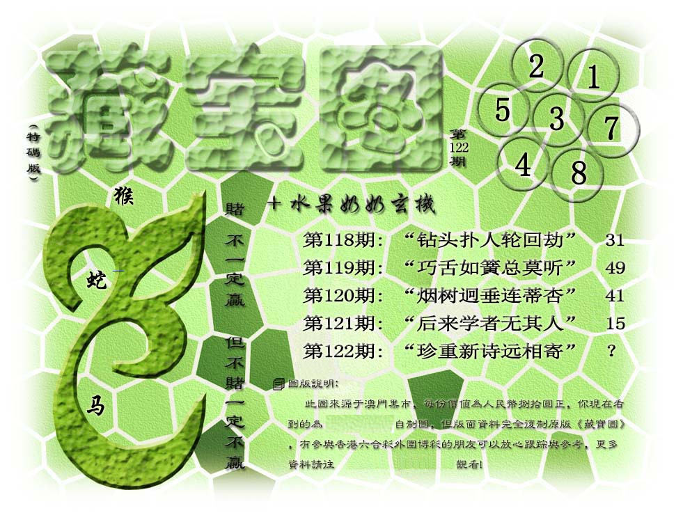 六合彩122期藏宝图(正版)
