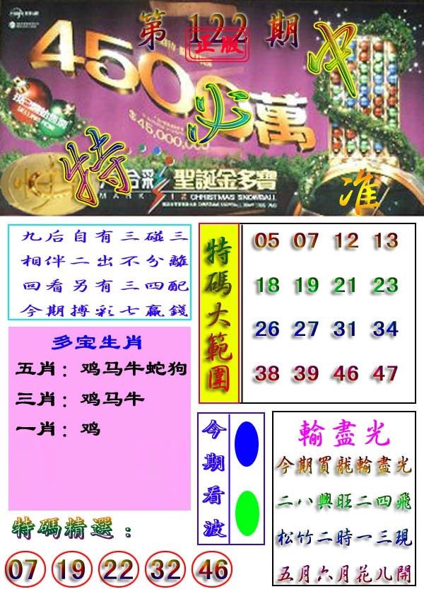 六合彩122期特