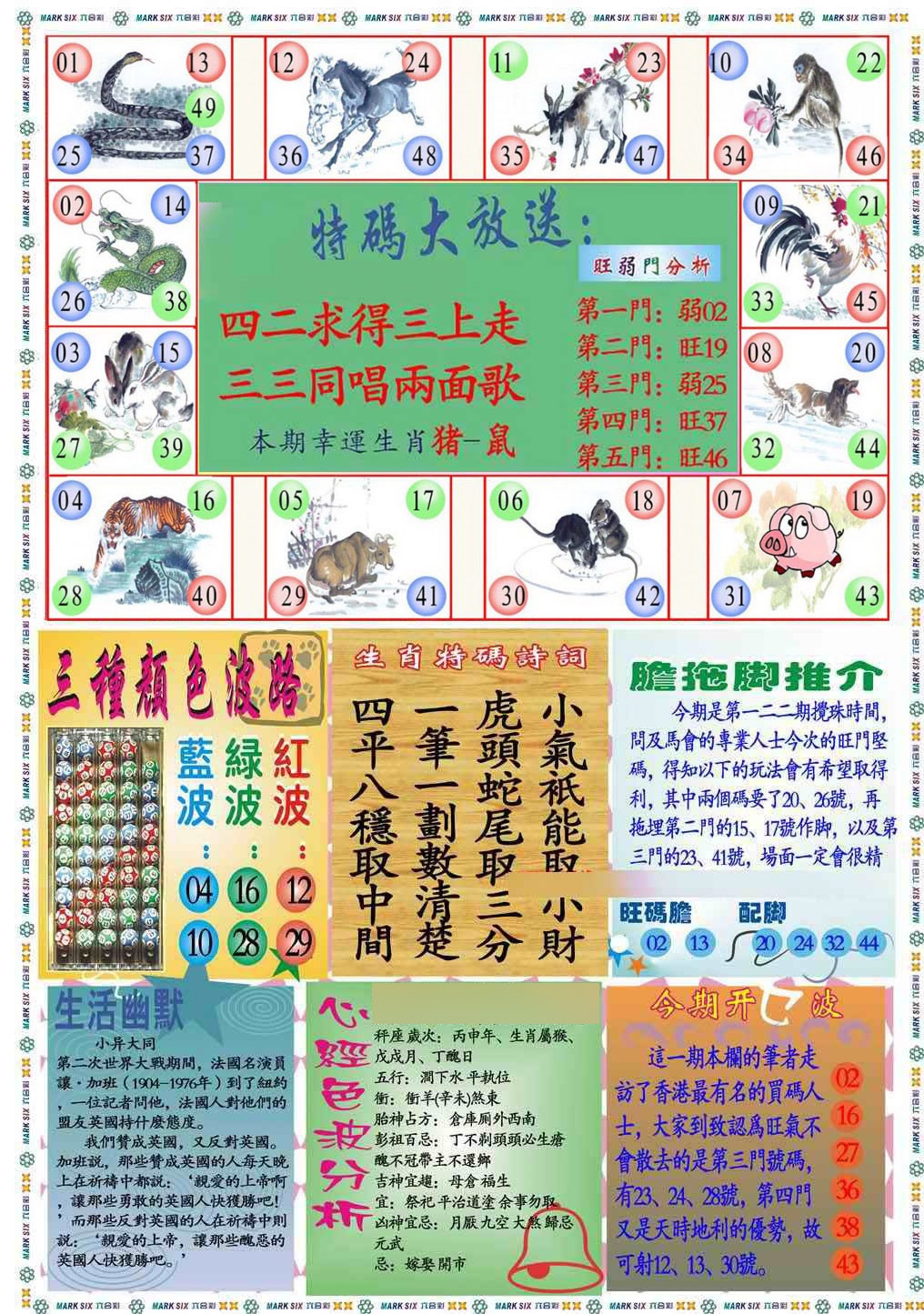 六合彩122期马经心经B(新图推荐)