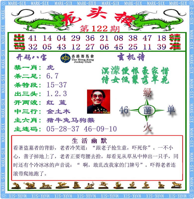 六合彩122期马经龙头报（荐）