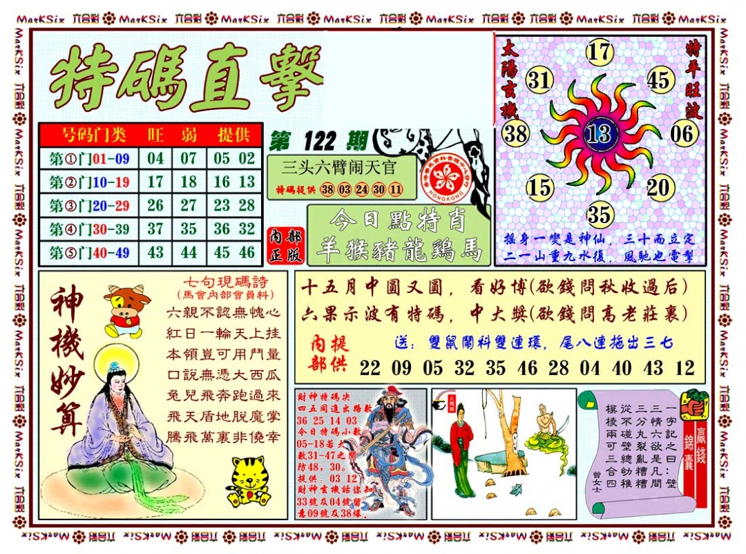 六合彩122期特马直击