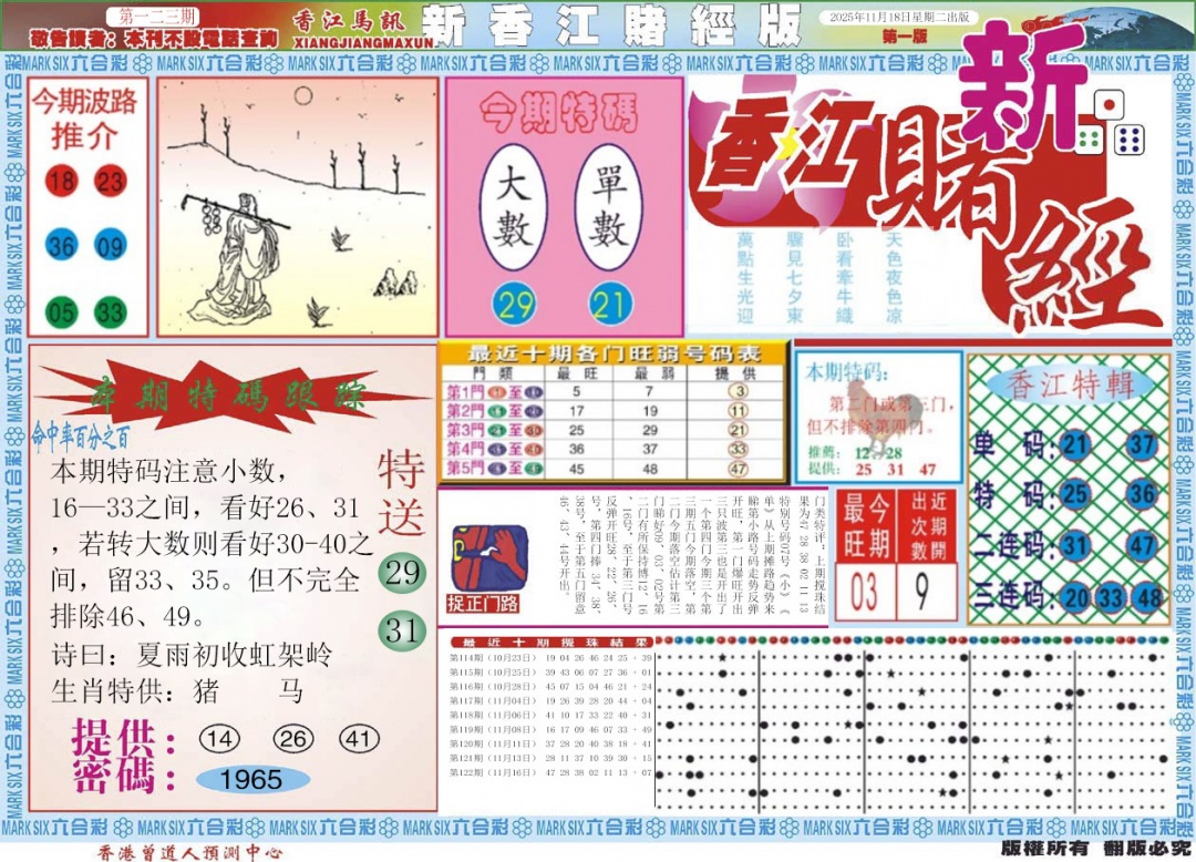 六合彩123期新香江赌经A