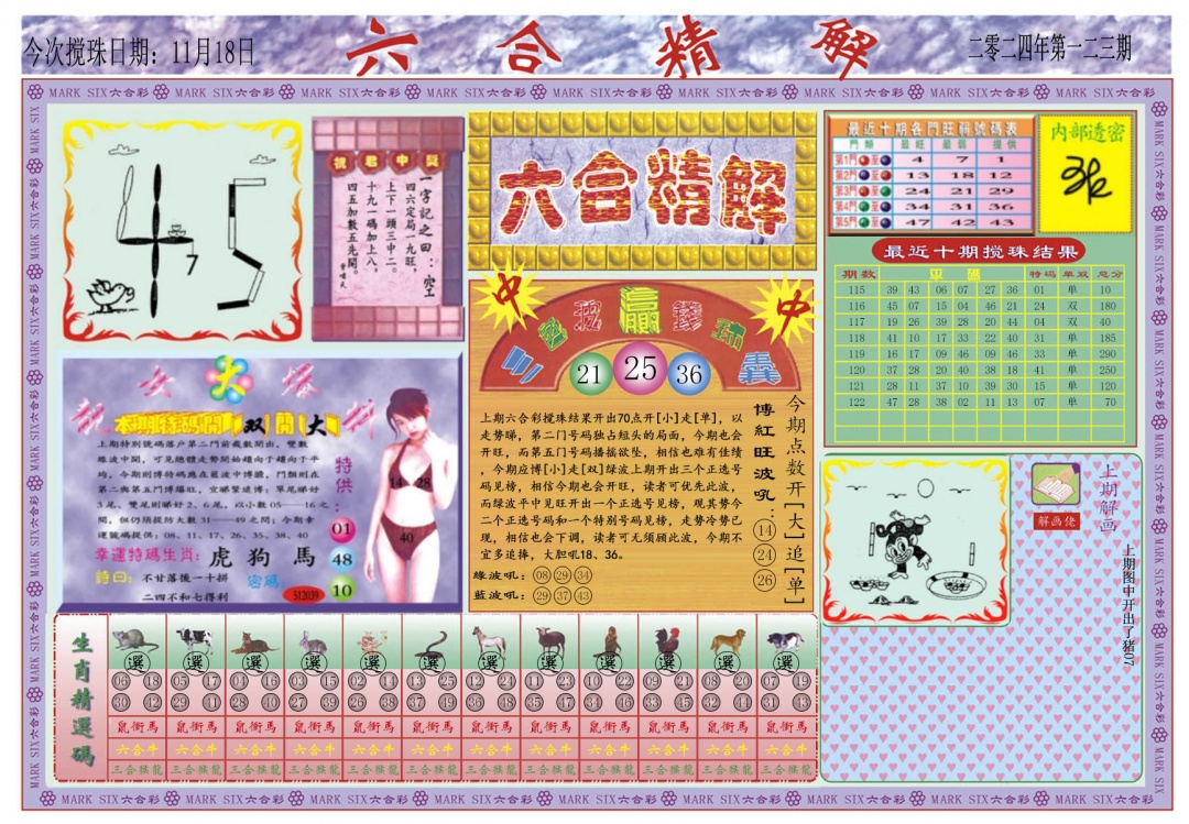 六合彩123期六合精解A