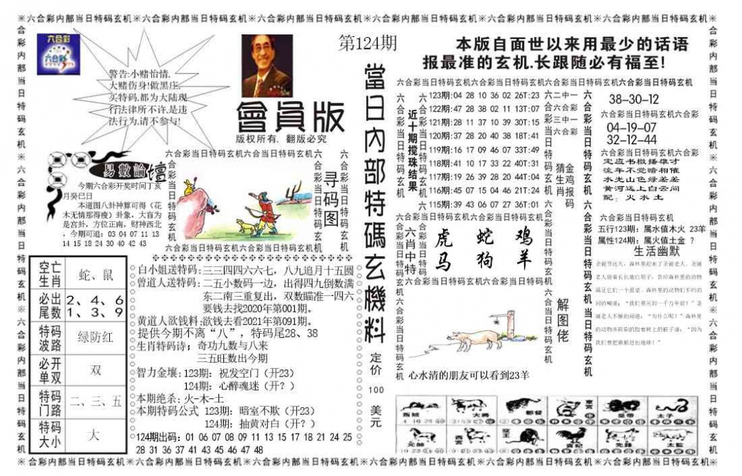 六合彩124期当日特码玄机报