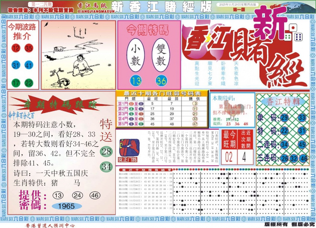 六合彩124期新香江赌经A