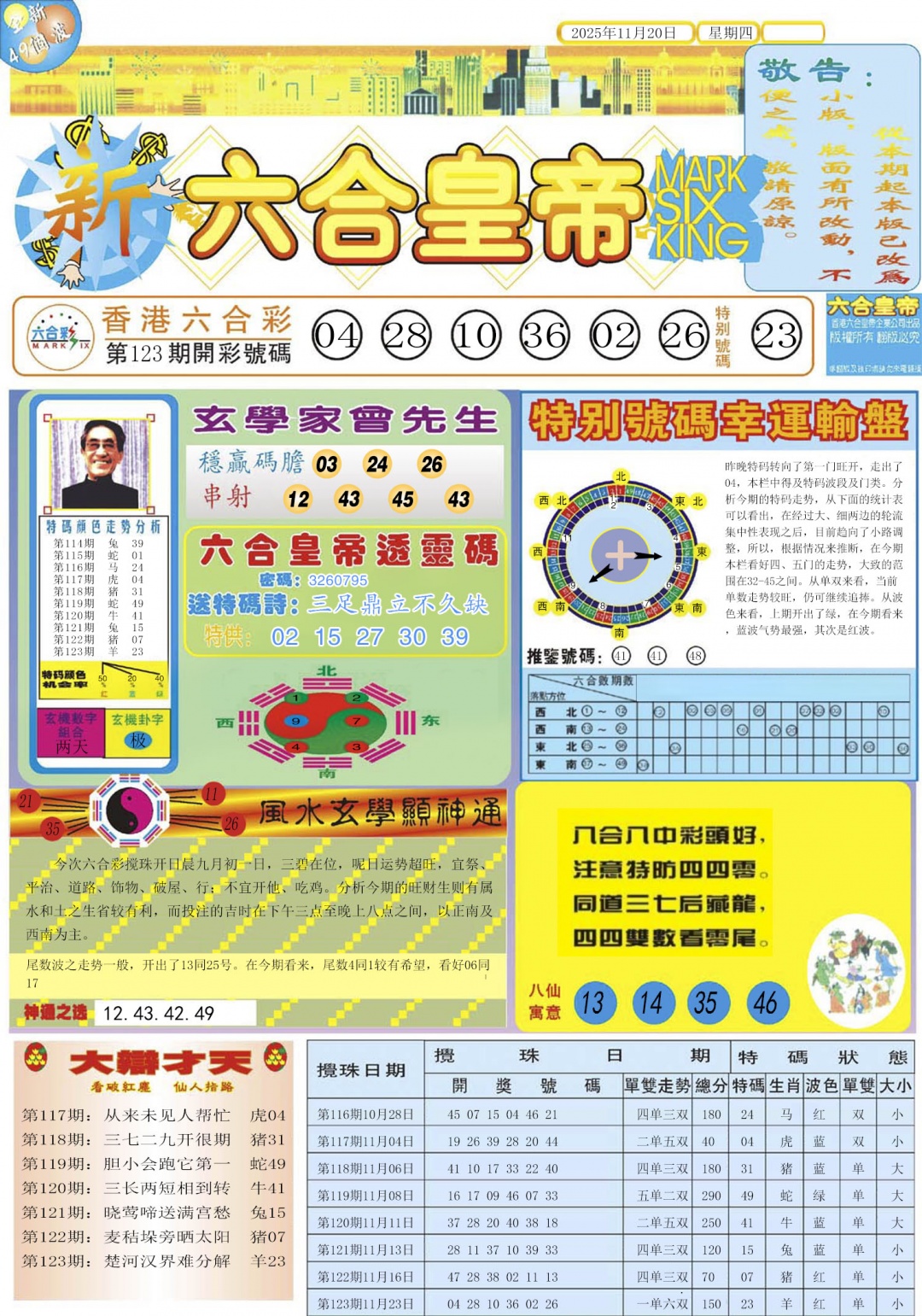 六合彩124期六合皇帝A