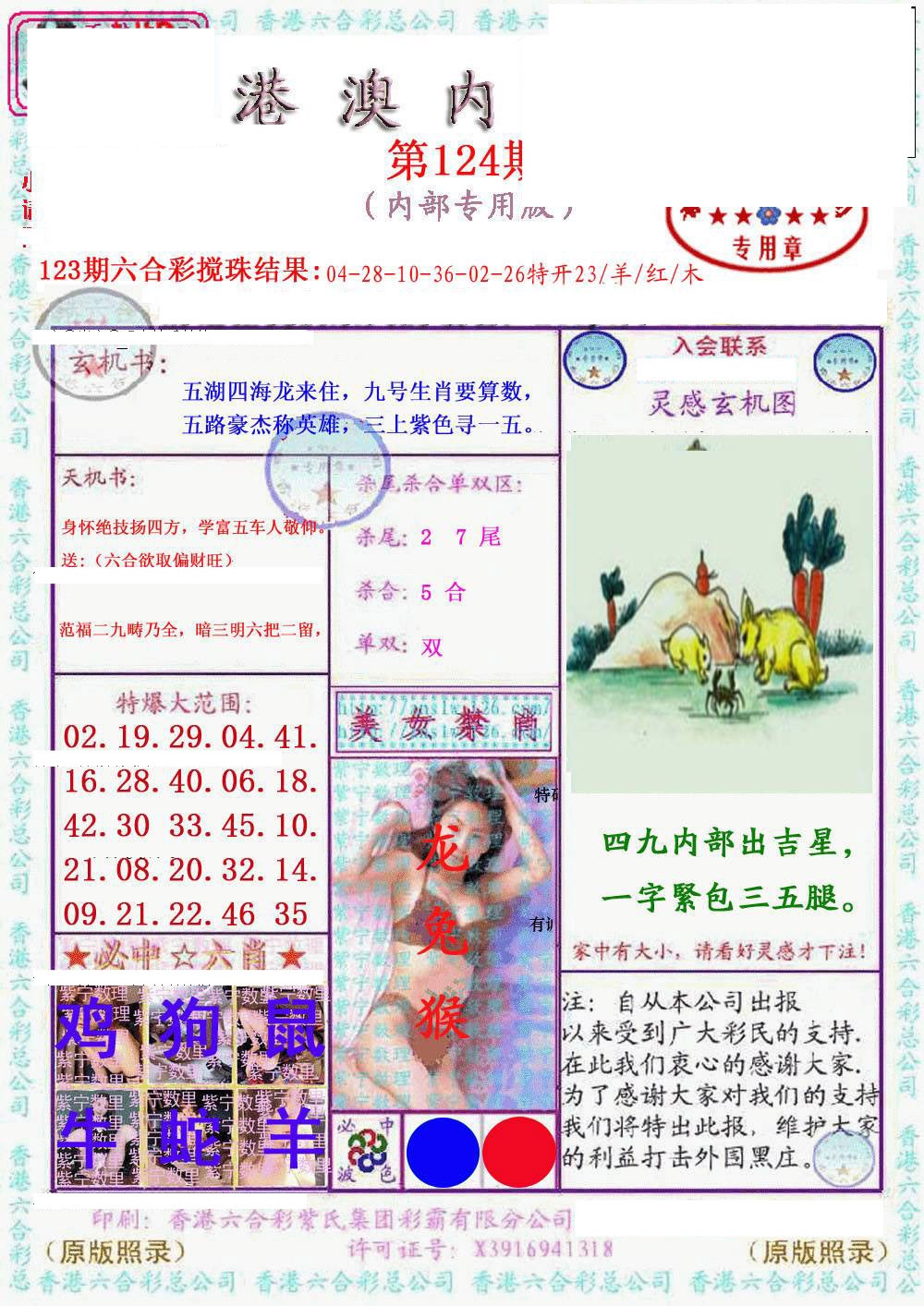 六合彩124期港澳内幕报