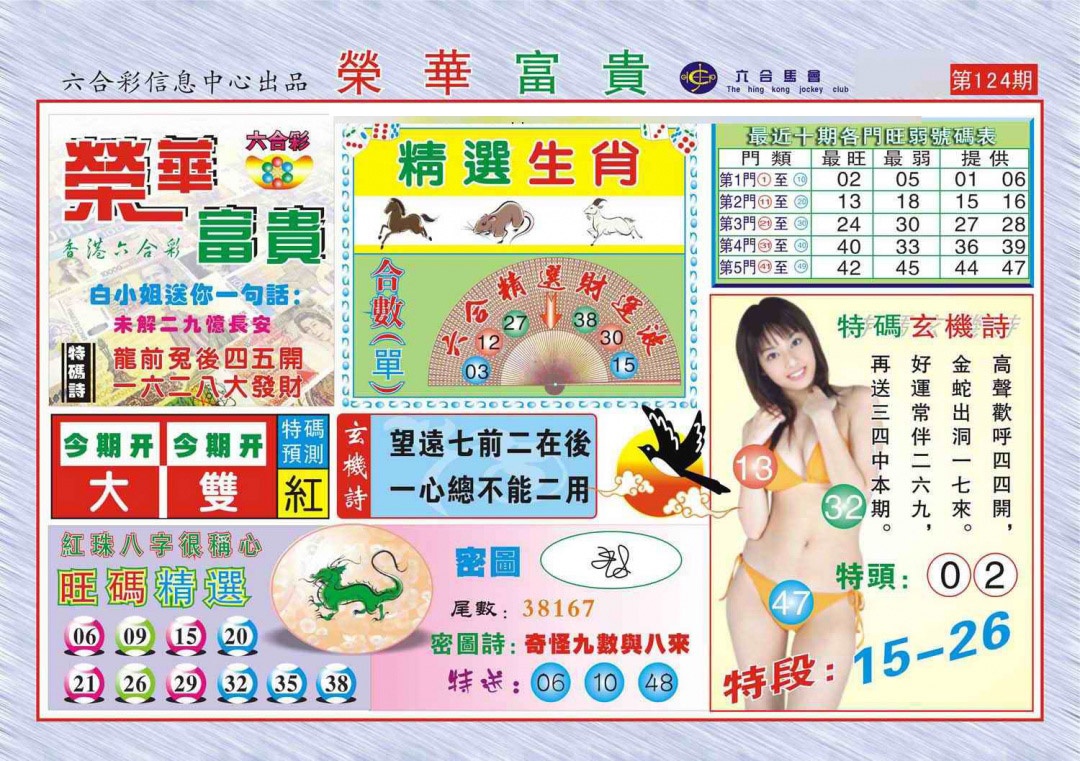 六合彩124期荣华富贵(新图)