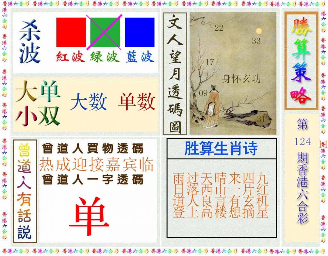 六合彩124期胜算策略(彩)