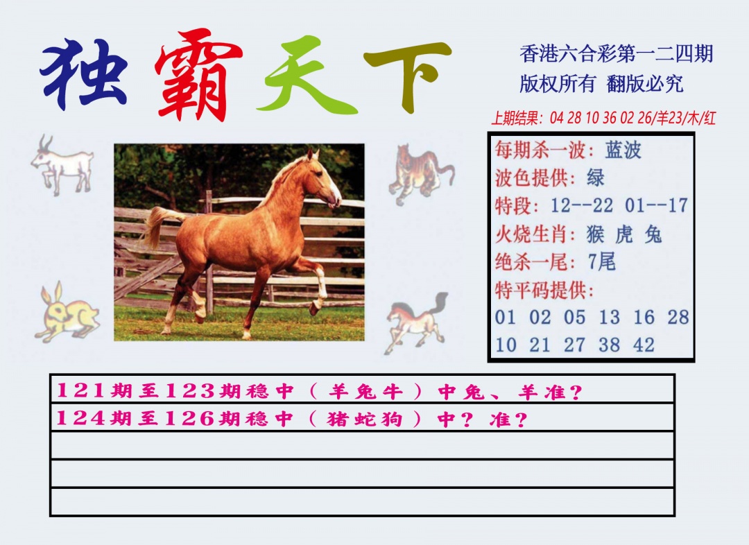 六合彩124期独霸天下