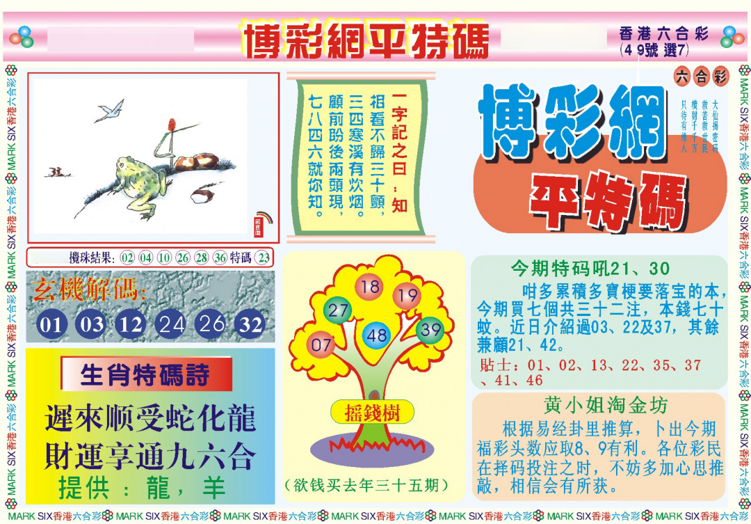 六合彩124期博彩网平特报记录