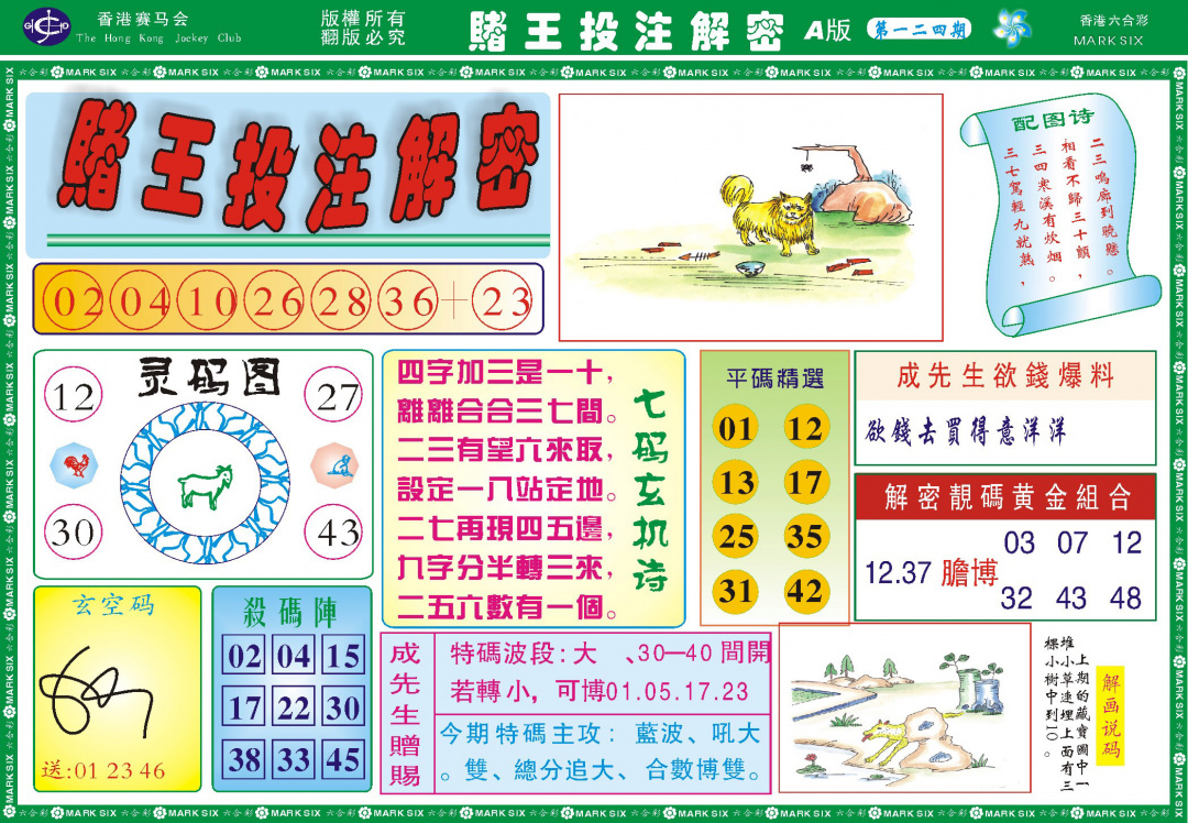 六合彩124期赌王投注解密记录