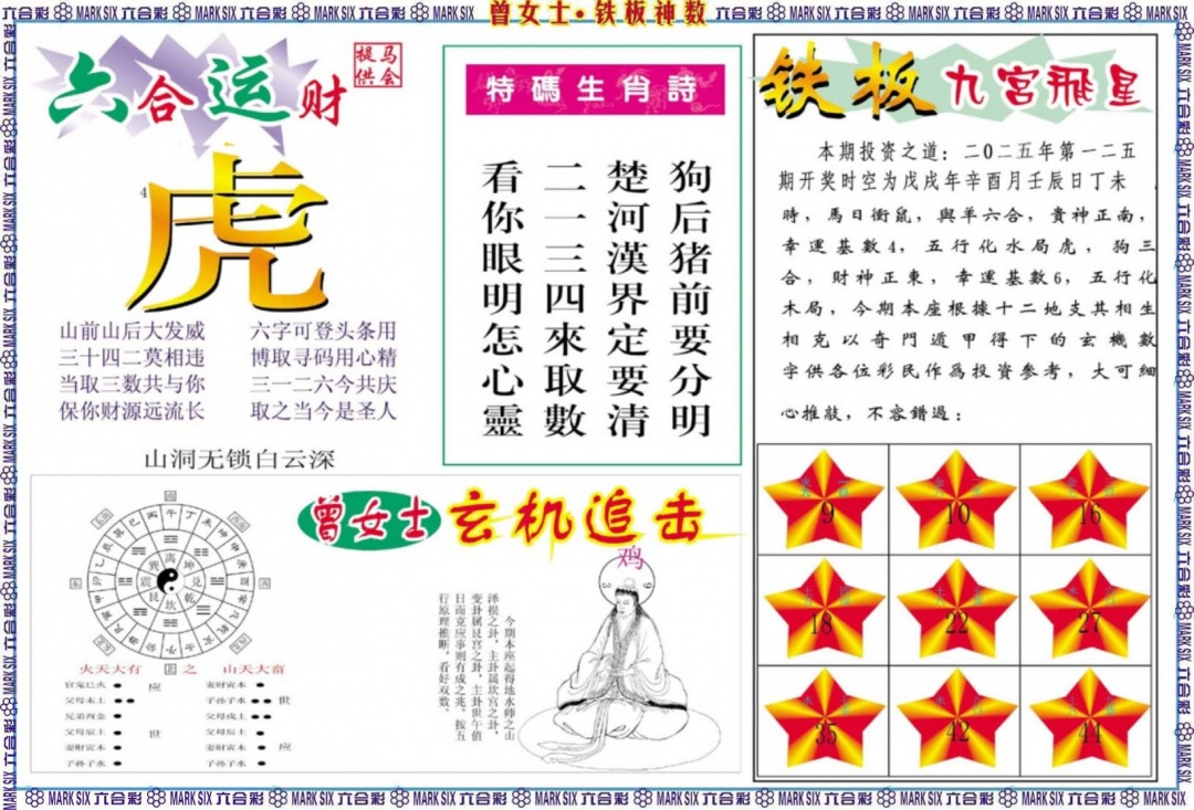 六合彩125期曾女士铁板神数B