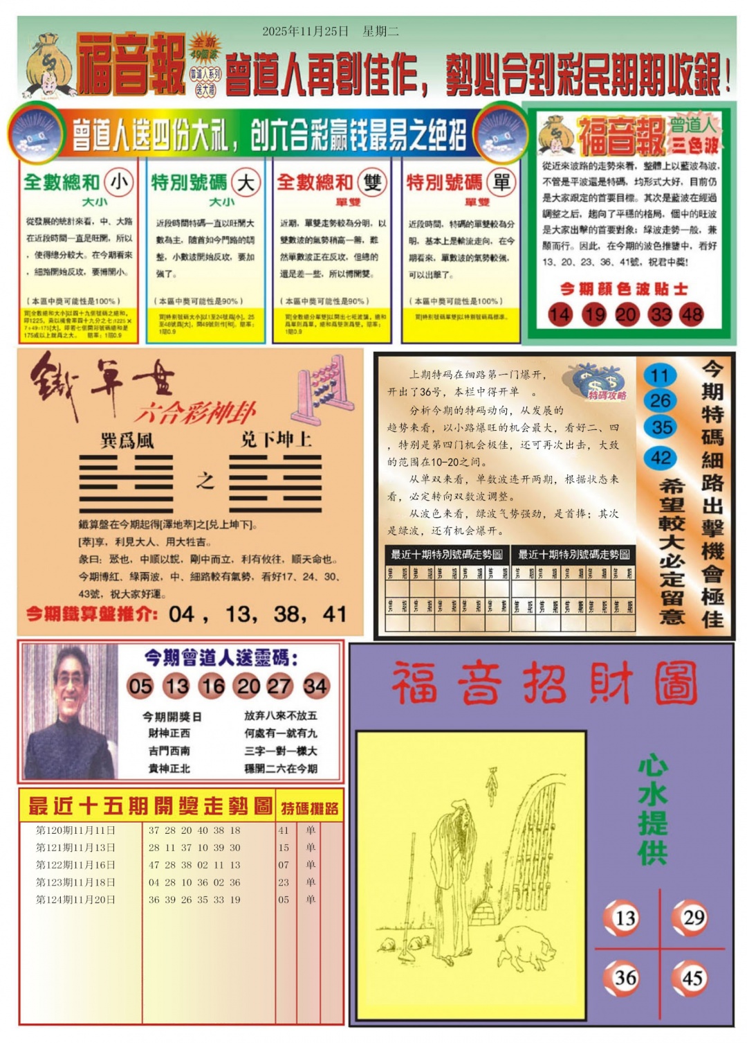 六合彩125期福音报B