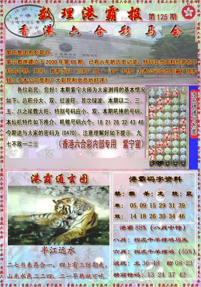 六合彩125期港霸报