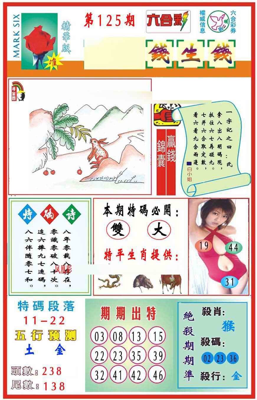六合彩125期马经钱生钱(新图推荐)