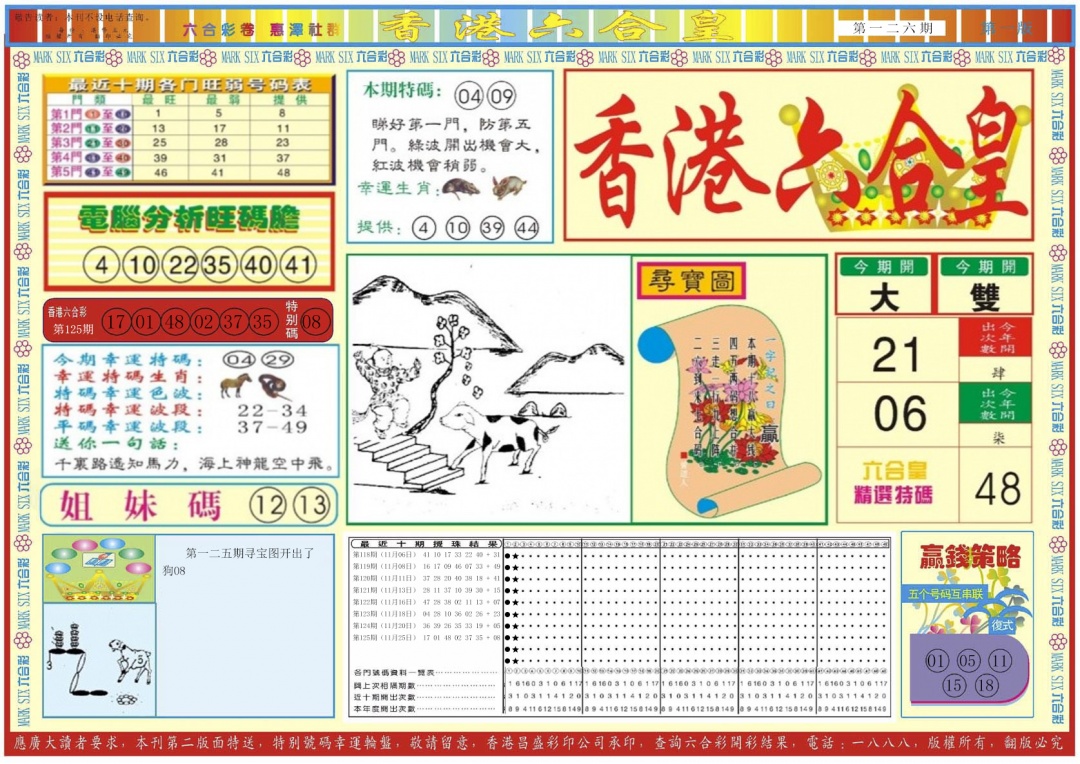 六合彩126期香港六合皇A