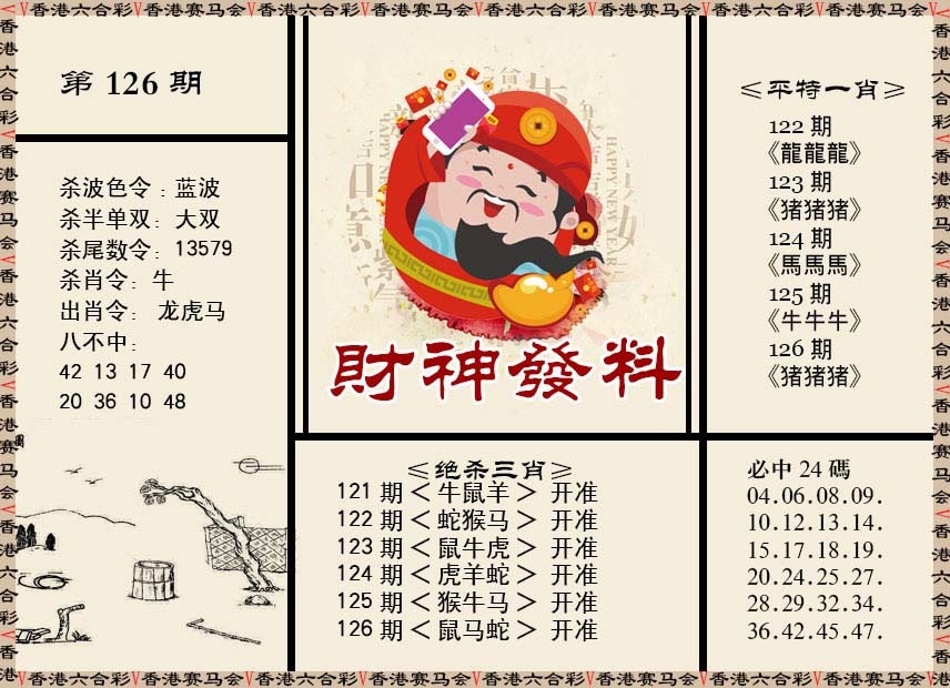 六合彩126期财神发料