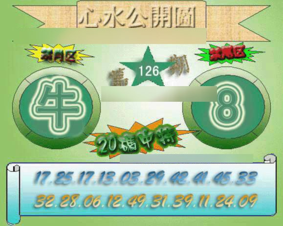 六合彩126期心水公开图