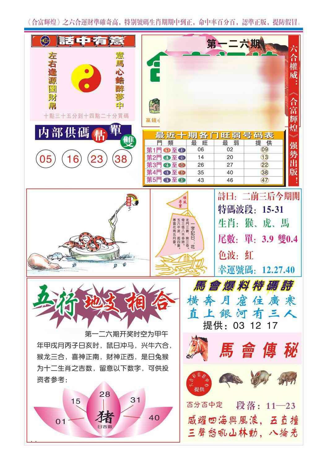 六合彩126期合富辉煌(新图)