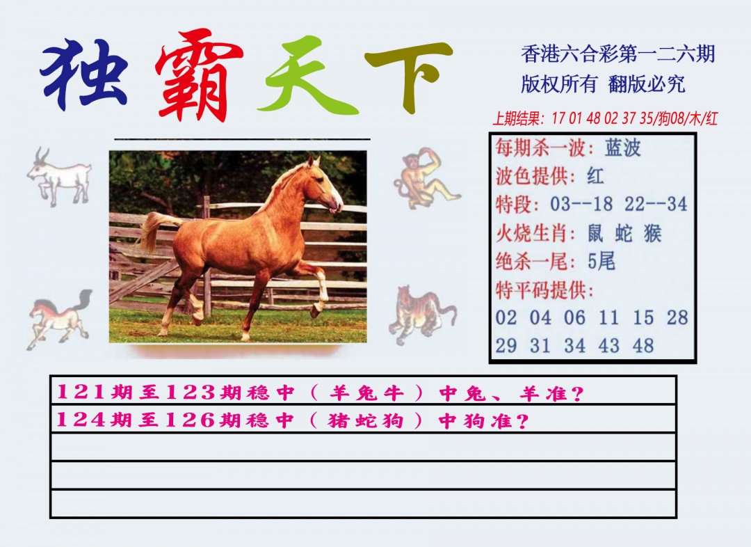 六合彩126期独霸天下