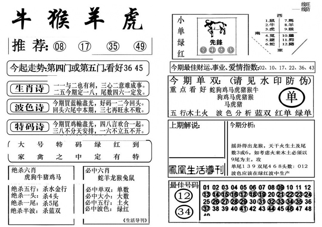 六合彩126期生活快报(新料)