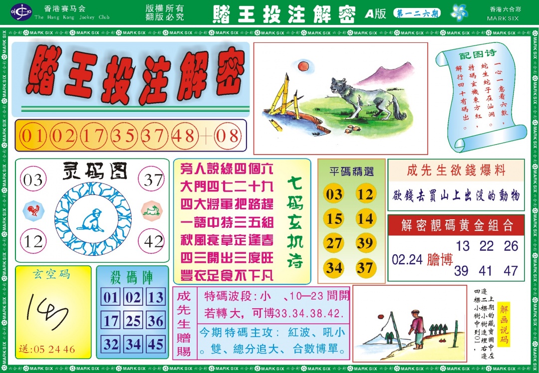 六合彩126期赌王投注解密记录