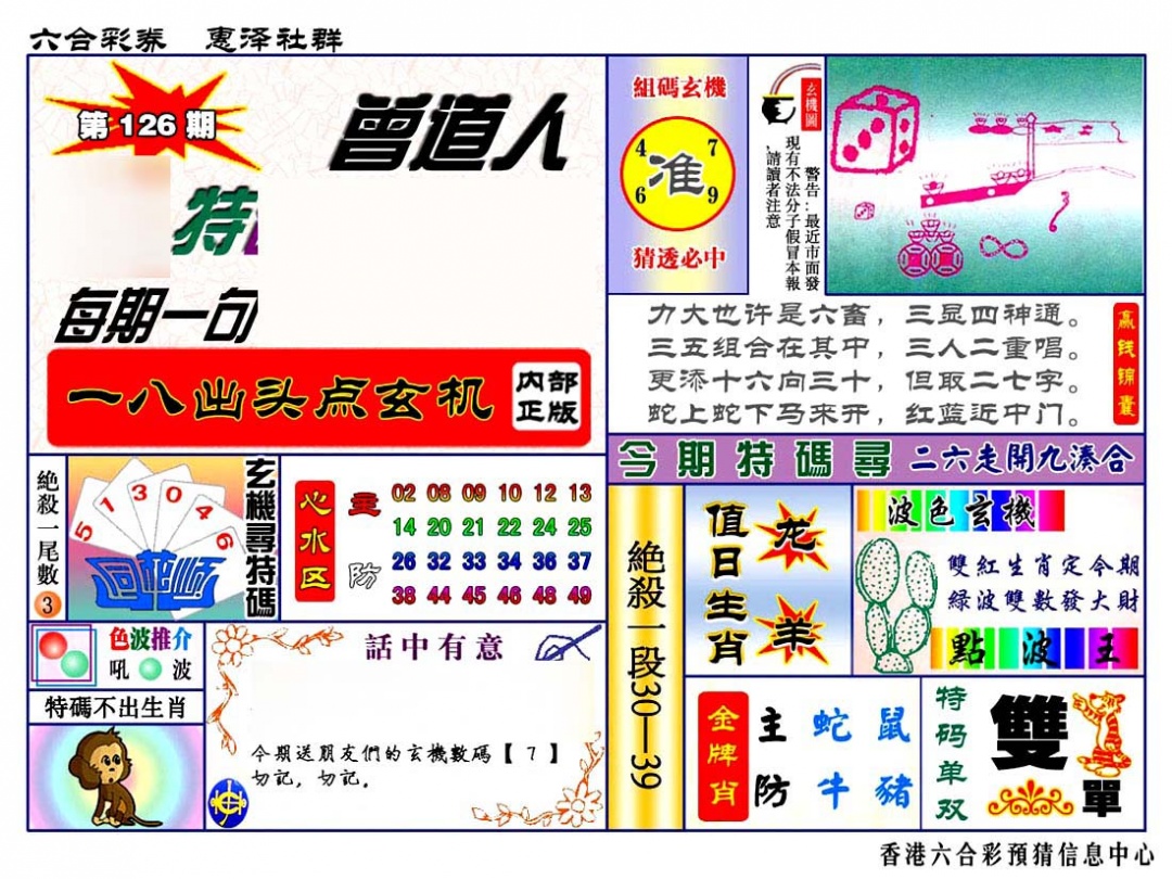 六合彩126期赠道人特马金手指