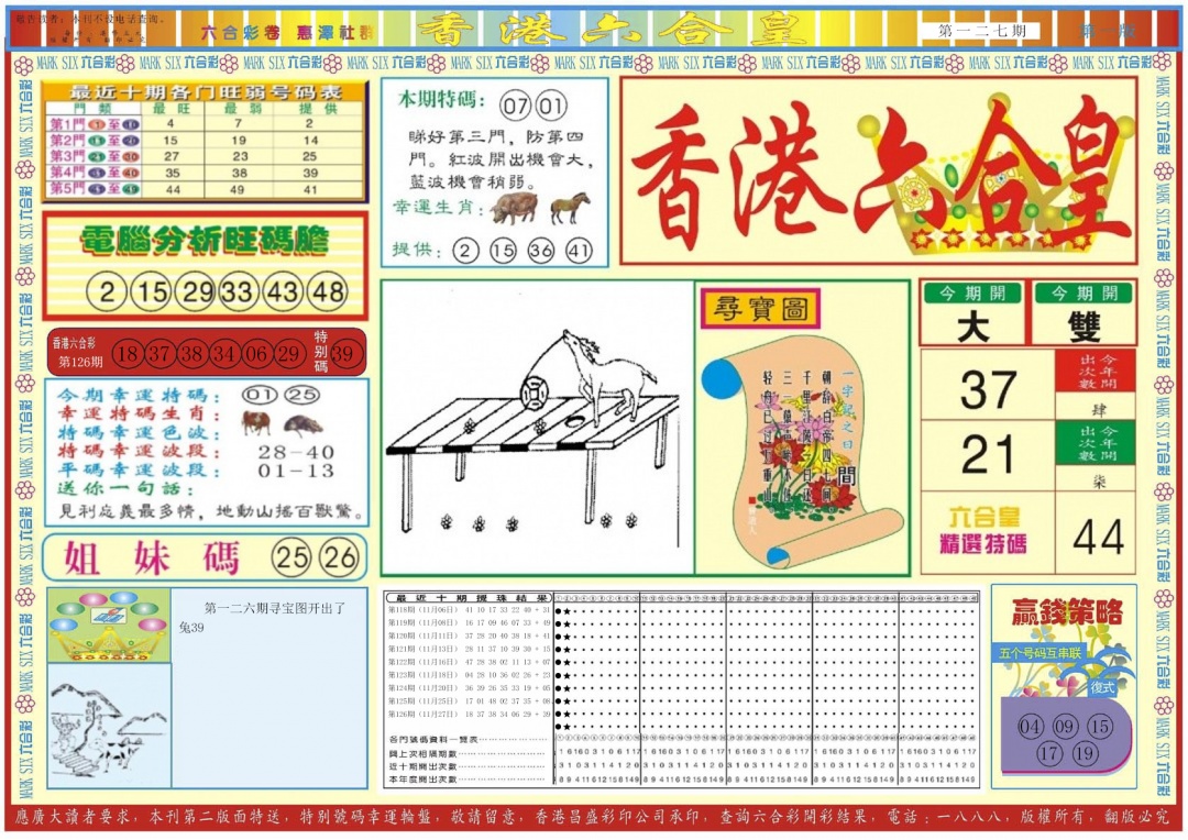 六合彩127期香港六合皇A