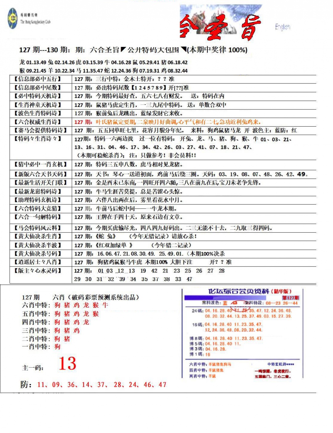 六合彩127期六合圣旨