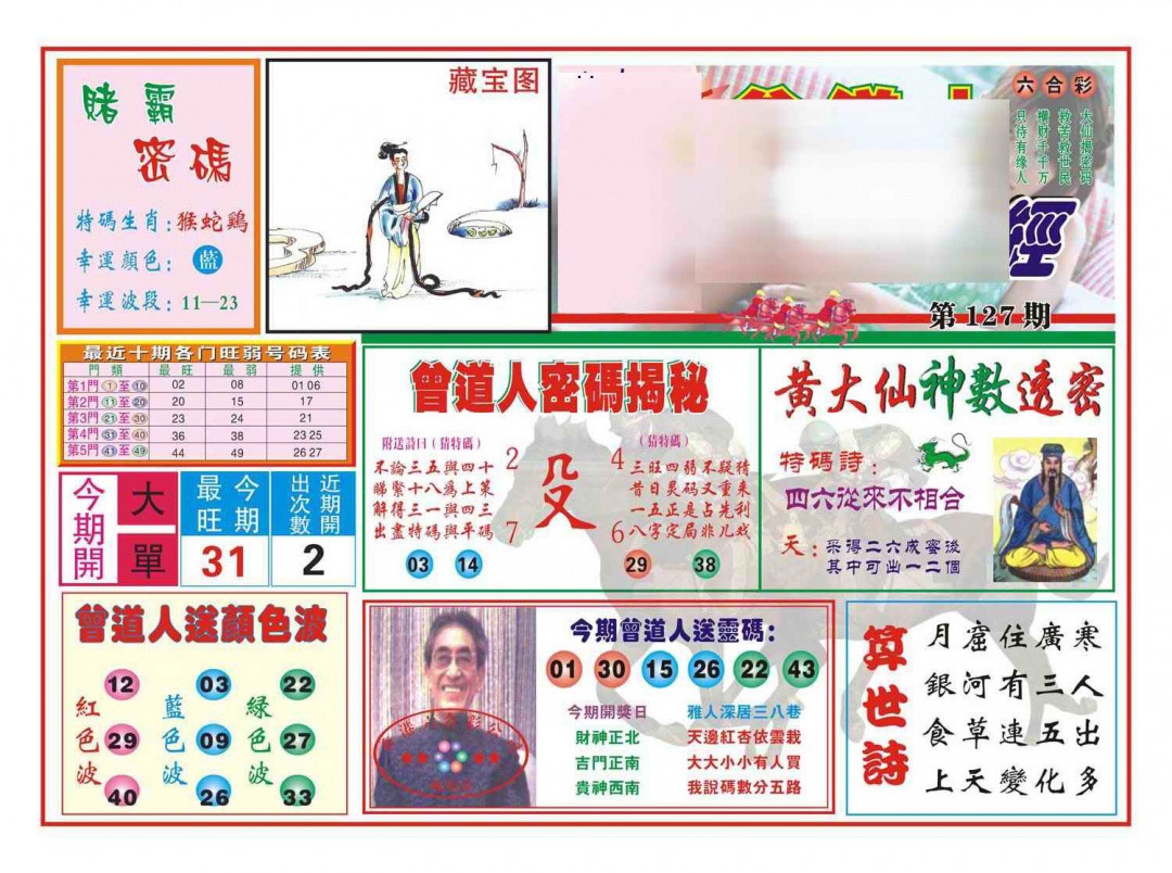 六合彩127期赢钱一经(新图)