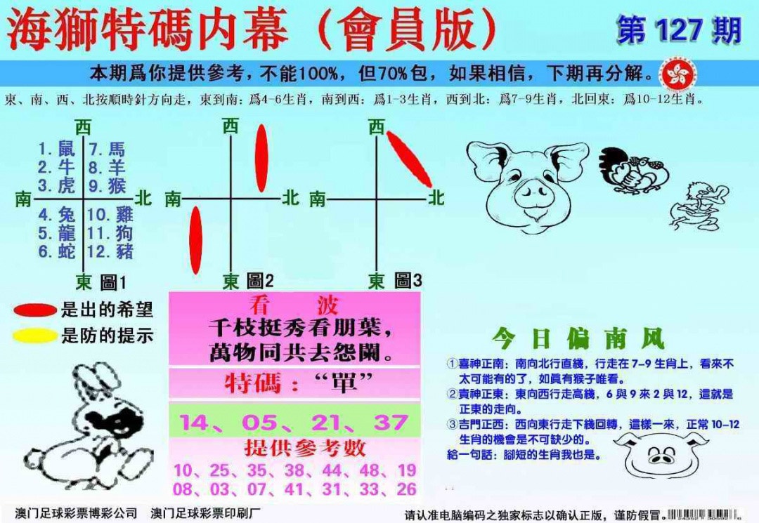 六合彩127期另版海狮特码内幕报