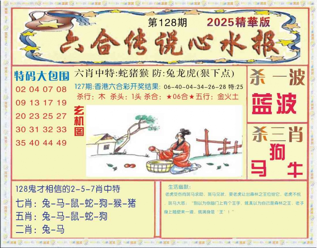 六合彩128期六合传说(心水版)