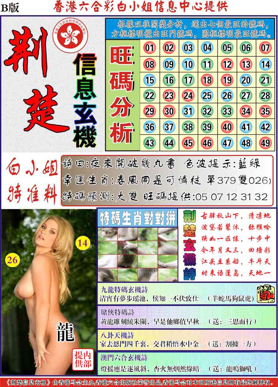 六合彩128期荆楚信息玄机B