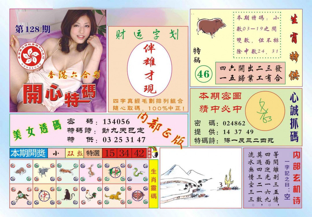六合彩128期香港开心特码(新图)