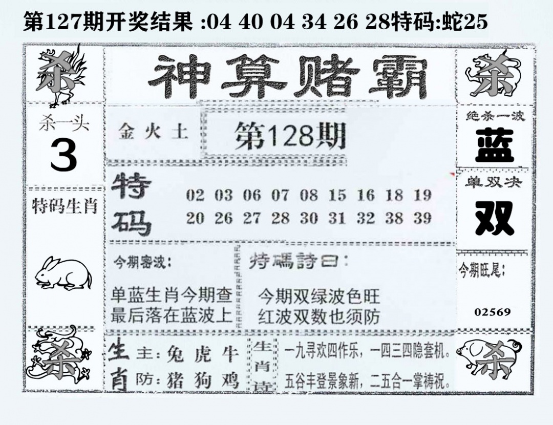 六合彩128期神算赌霸